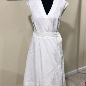 Ann Taylor eyelet wrap dress